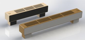 Dizajnový konvektor kombinujúci drevo a lakovanú nerez COIL-SD