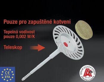 Obr. č. 2 – skrutkovacia hmoždinka eco-drive W pre kotvenie minerálnej vlny