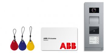 Identifikačné prívesky, karta a video tablo ABB-Welcome s modulom snímača kariet