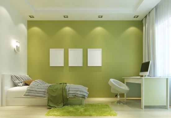 Zelená farba je ideálna do detských a študentských izieb, podporuje duševnú činnosť a napomáha sústredeniu.Foto: shutterstock