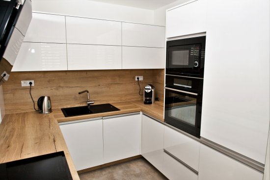 Kuchyňa v modulárnom dome môže byť tiež veľmi štýlová