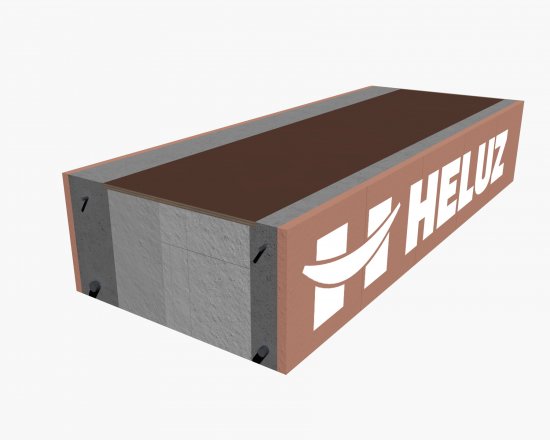 Druhá generácia prekladu HELUZ FAMILY 3in1 nosný. Po odstránení prvej časti polystyrénu je vnútorný priestor pripravený na montáž žalúzií, po vybratí druhej časti potom na montáž rolety
