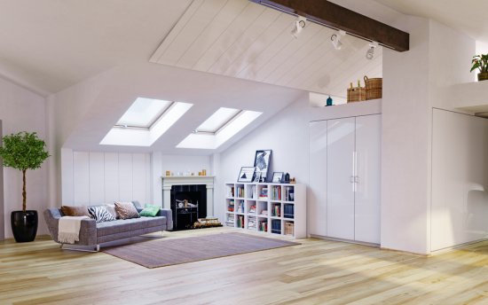 Dostatok svetla v interiéri je jedným z atribútov zdravého bývania. Strešné okná dnes ponúkajú mnoho kombinácii a zostáv. Zdroj: Zastolskiy Victor