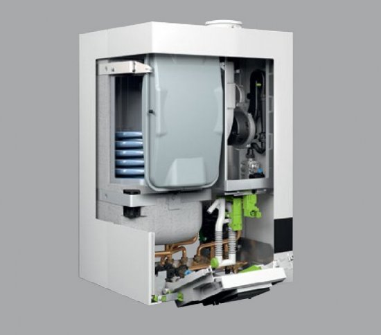 Logamax plus GB172i T50 – nástěnný kondenzační kotel s integrovaným 48litrovým zásobníkem.