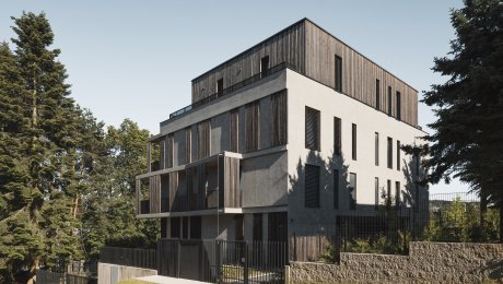 Bytový dom Mánesova. Moderný bytový dom citlivo zasadený do okolitého prostredia