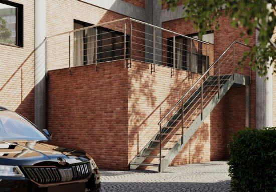 Bočnicové kombinované exteriérové ​​schodisko INDUSTRY. Foto: JAP FUTURE