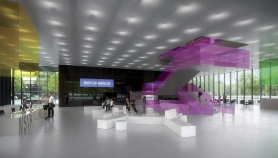 Stavba Čiernej kocky predstavuje jednu z najväčších investícií Moravskosliezskeho kraja a je realizovaná v rámci projektu Čierna kocka-Centrum digitalizácie, vedy a inovácií spolufinancovaného z Európskej únie. Vizualizácia: Kuba a Pilař architekti, s. r. o.