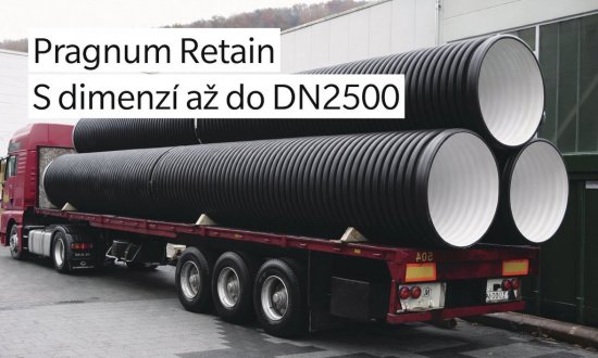 Potrubie Pragnum Retain sa vyrába v dimenziách až do DN 2500, takže umožňuje vytvárať retenčné a akumulačné nádrže s veľkým využiteľným objemom.